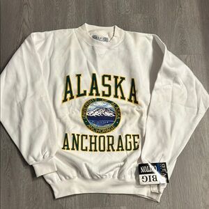 NEW! Vintage Womens Alaska University White Sweatshirt